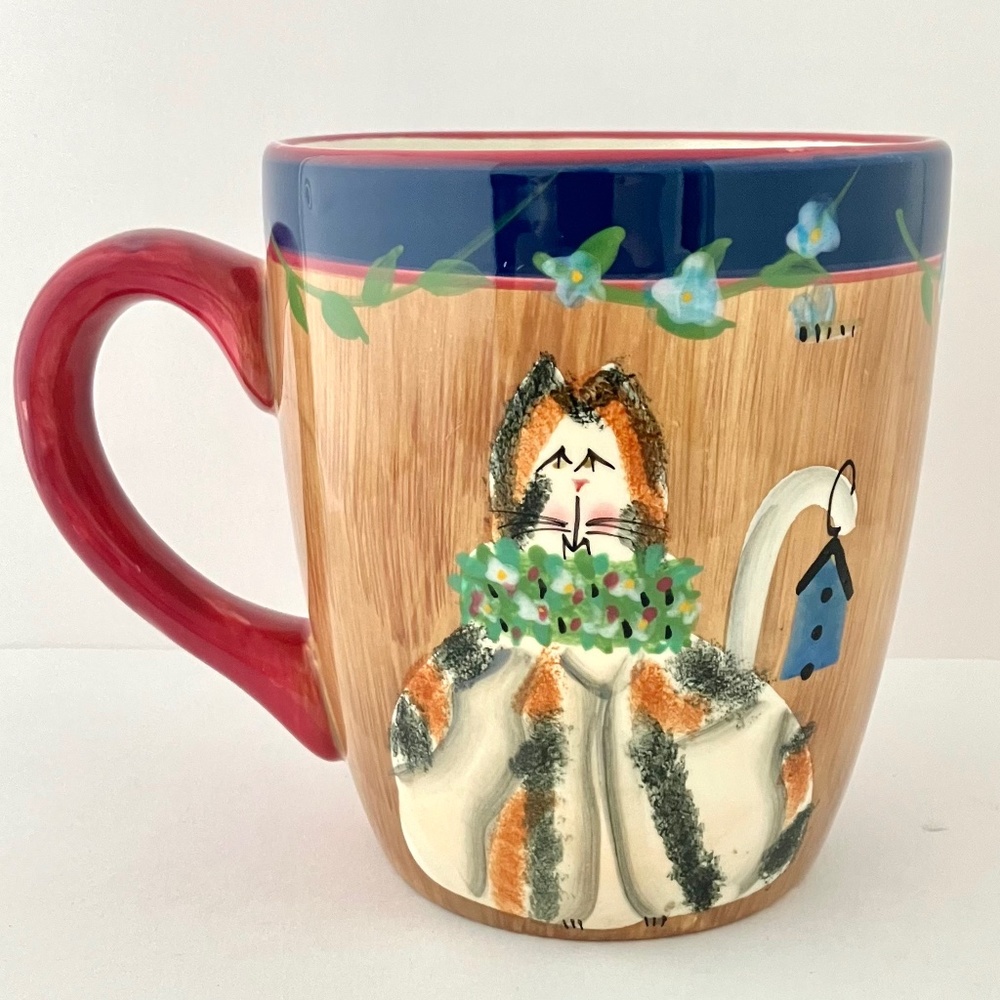 Sakura Garden Cats Oversized Coffee Soup Mug 20 Oz Vintage 90's